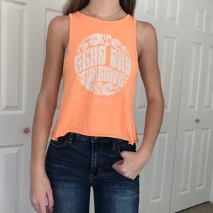 Roxy orange good day sunshine tank top